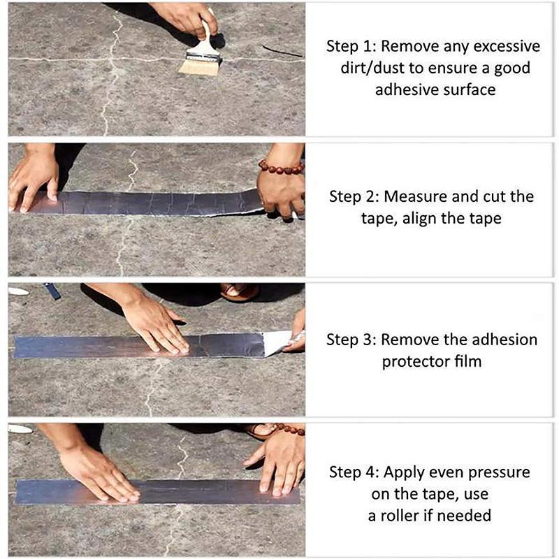 Waterproof Butyl Rubber Tape with Aluminum Foil for Cold Weather, 5m Roll