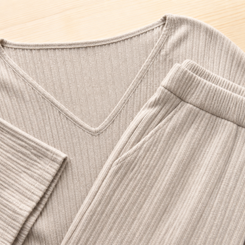 SeranaSilk™ Soft Ribbed Lounge Set — Embrace All-Day Luxury That Flatters Every Curve