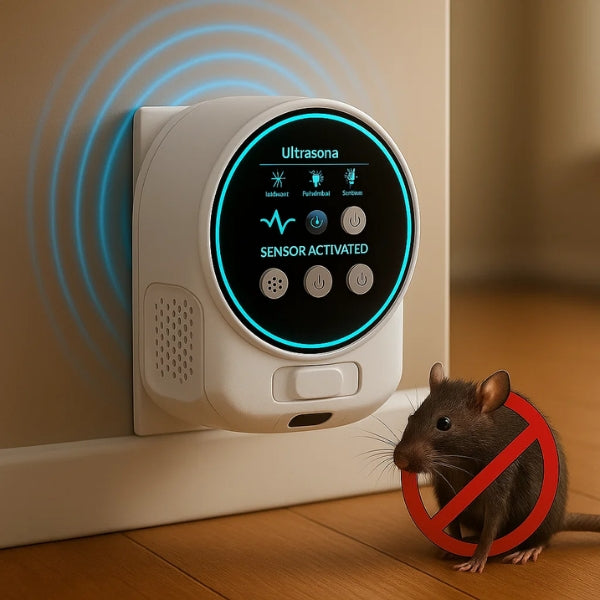 Ultrasonic Rodent Deterrent with 4 Speakers – 3200 sq. ft. Coverage Plug-In