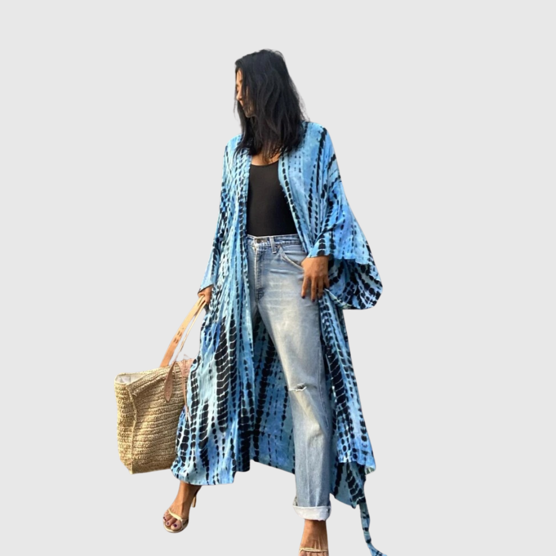 Beach Kimono Cover-Up in Tie Dye Design