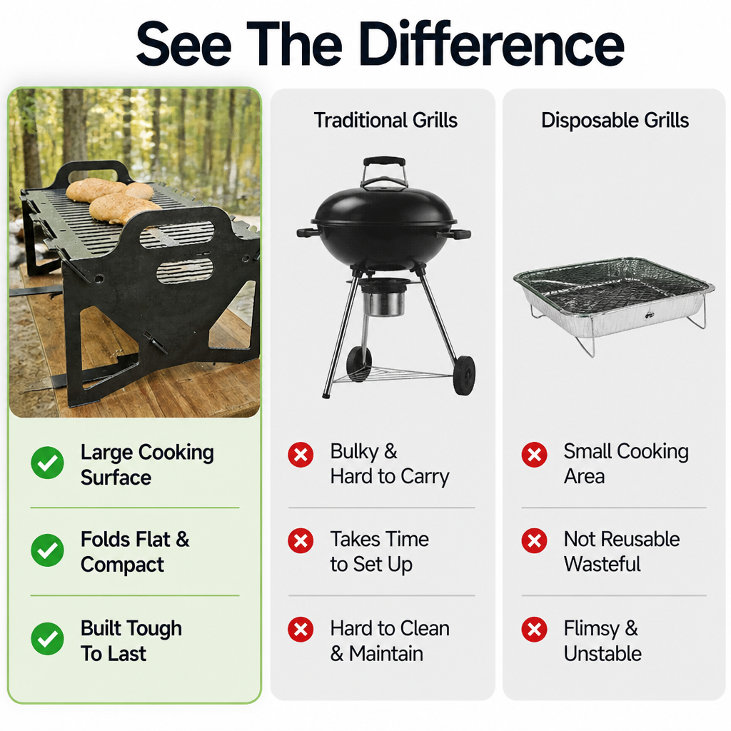 FlexGrill™ — Unlock Effortless, Mouthwatering Grills Anywhere You Go