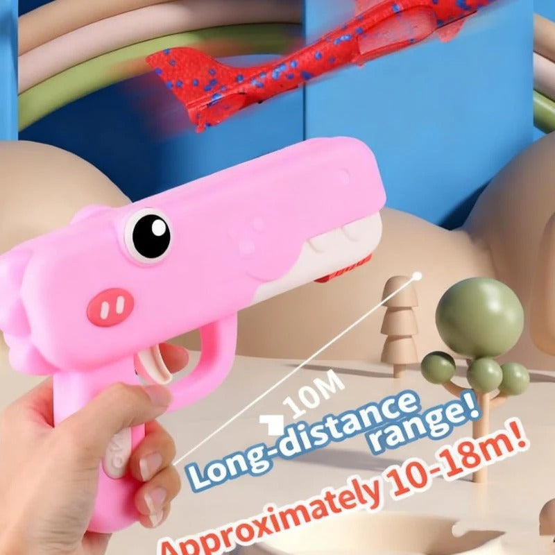 Foam Plane Launcher Featuring Dinosaur Design
