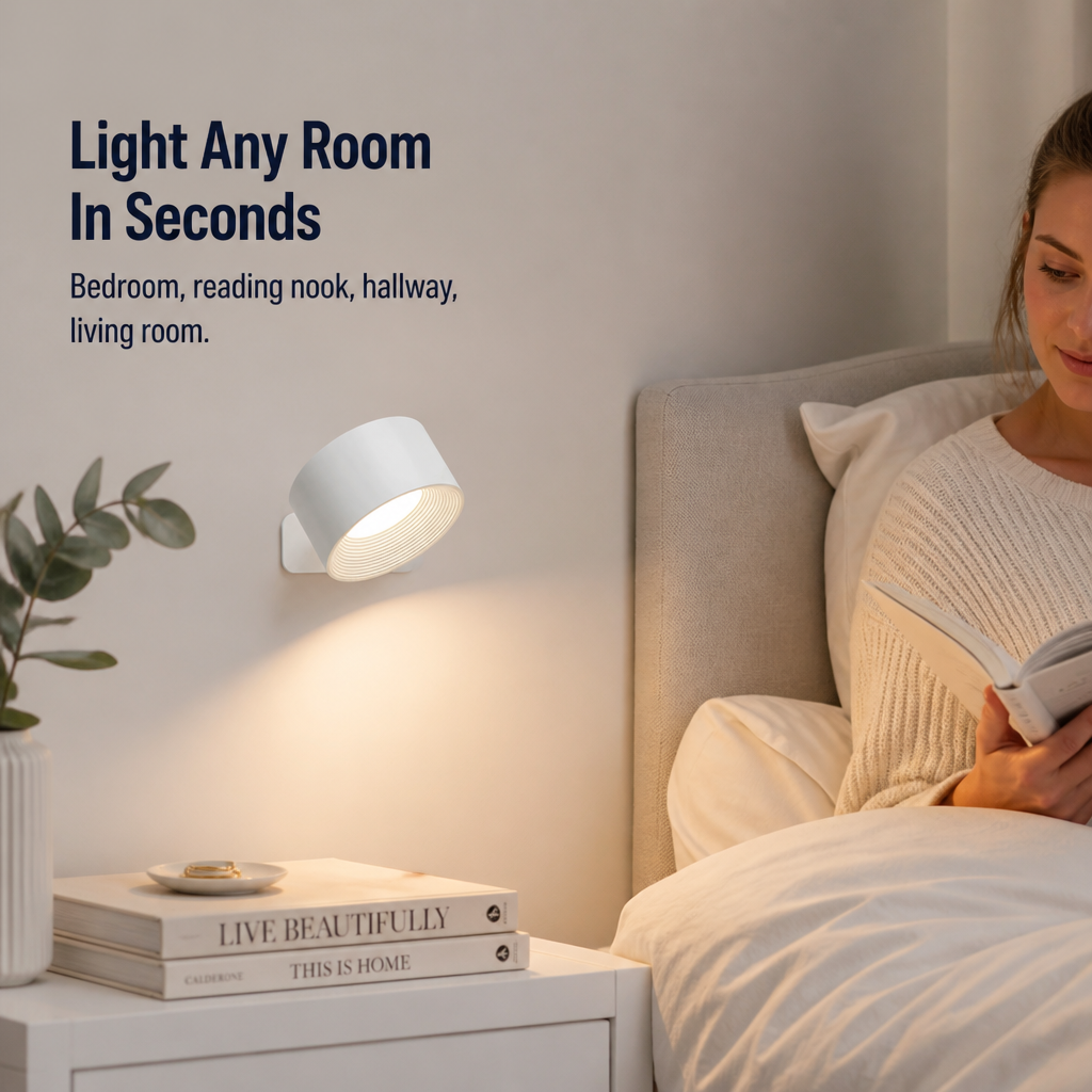 LumaSphere™ — Mount It Without Drilling, Aim the Light, Carry It Anywhere Cordless