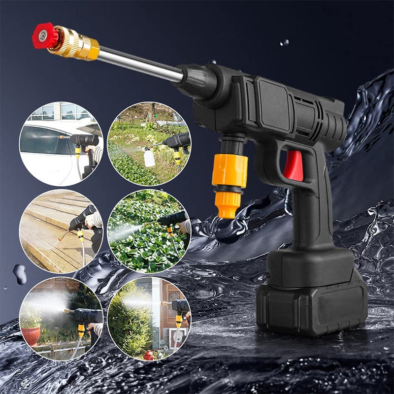 Compact Cordless High-Pressure Washer with Dual Nozzles