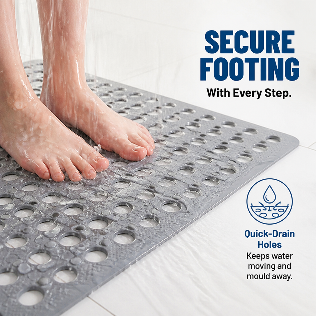 SafeStep™ — Feel Rock-Solid Safety and Freshness Every Time You Shower