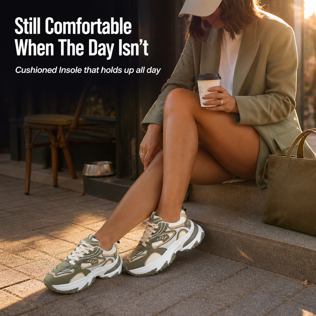 VeroStride™ Khaki Sneakers — Effortless Chic Meets All-Day Cloud-Like Comfort