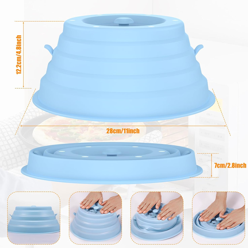Microwave Lid with Magnetic Top and Steam Release Vents – Collapsible