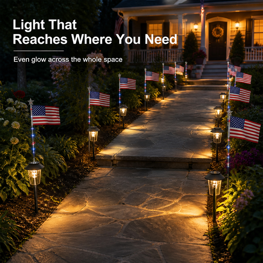 PatriotBeam™ 8-Piece Flag Light Set — Light Up Your Backyard with Pride and Unstoppable Freedom