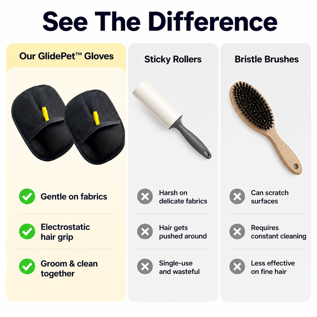 GlidePet™ Gloves — Swiftly Zap Pet Hair and Revel in a Spotless, Stress-Free Home