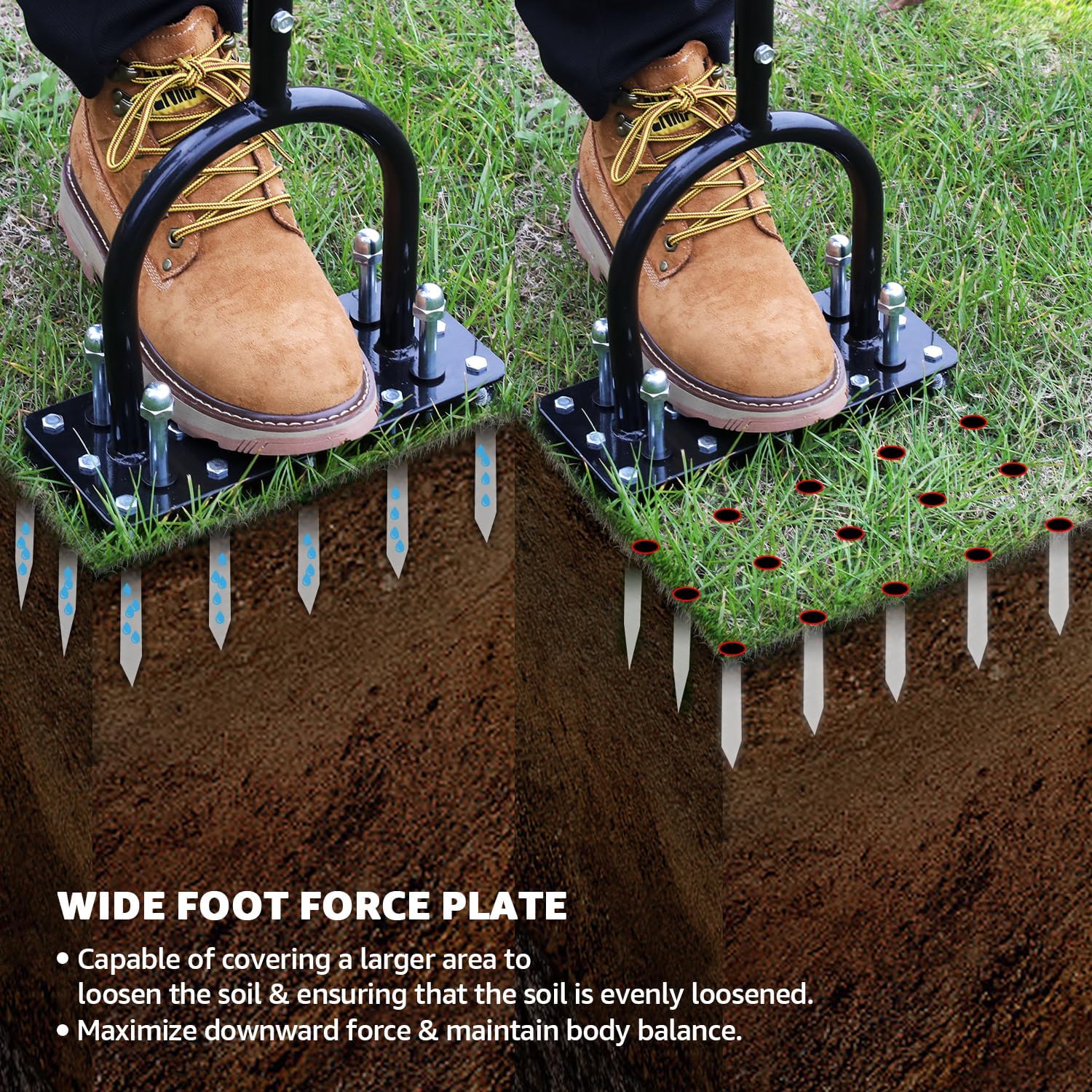 Self-Cleaning Lawn Aerator – Adjustable Height Tool