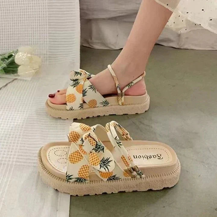 Adjustable Strap Women's Sandals with Bow Decoration
