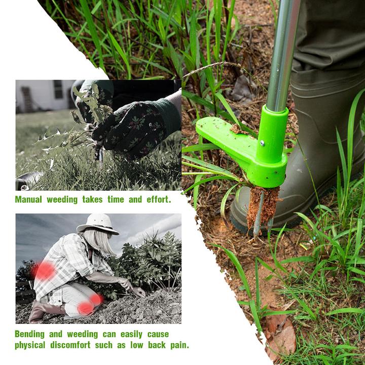 Foot Pedal Weed Remover with Triple Steel Claw Design