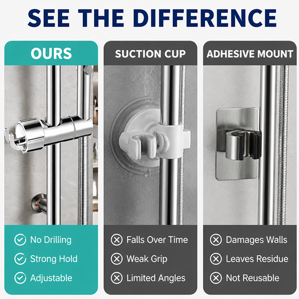 GripTight™ — Secure Your Shower in Seconds Without a Single Mark or Drill