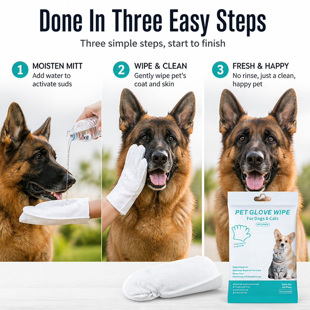 FreshPaws™ Rinse-Free Bath Mitts — Turn Messy Grooming Into Quick, Loving Care Your Pet Craves
