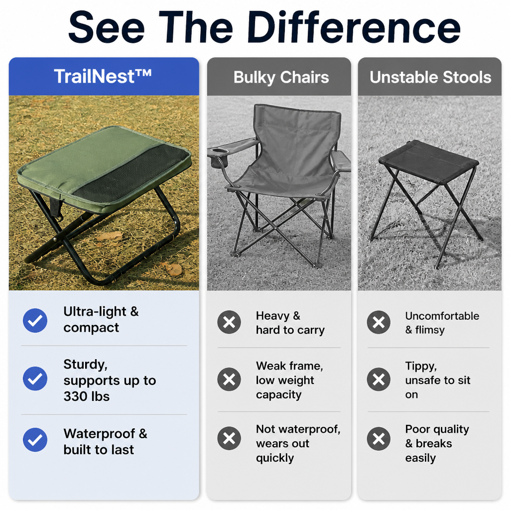 TrailNest™ Portable Seat — Adventure-Ready Comfort That Moves as Light as You Do