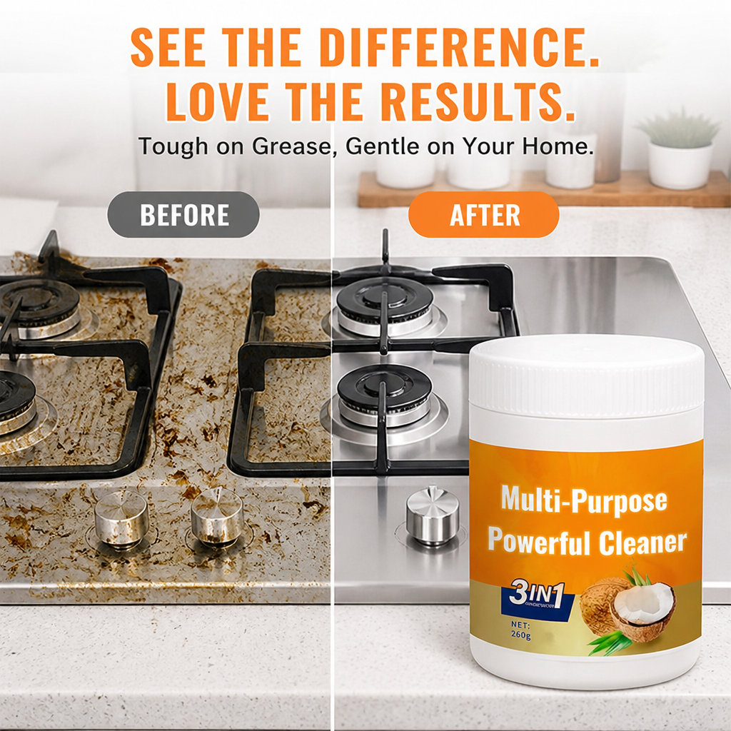 GreaseBeGone™ — Effortless Sparkle and Safety for Your Whole Kitchen