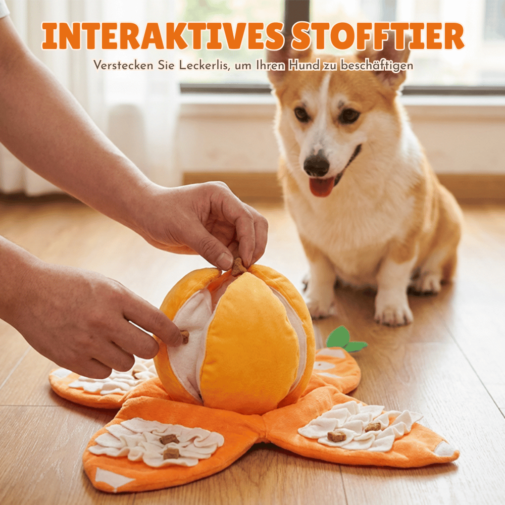 Foldable Snuffle Puzzle – Plush Dog Toy with Treat Storage