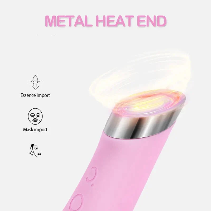 Silicone Bristle Facial Cleanser with Heated Tip and 5 Vibration Settings
