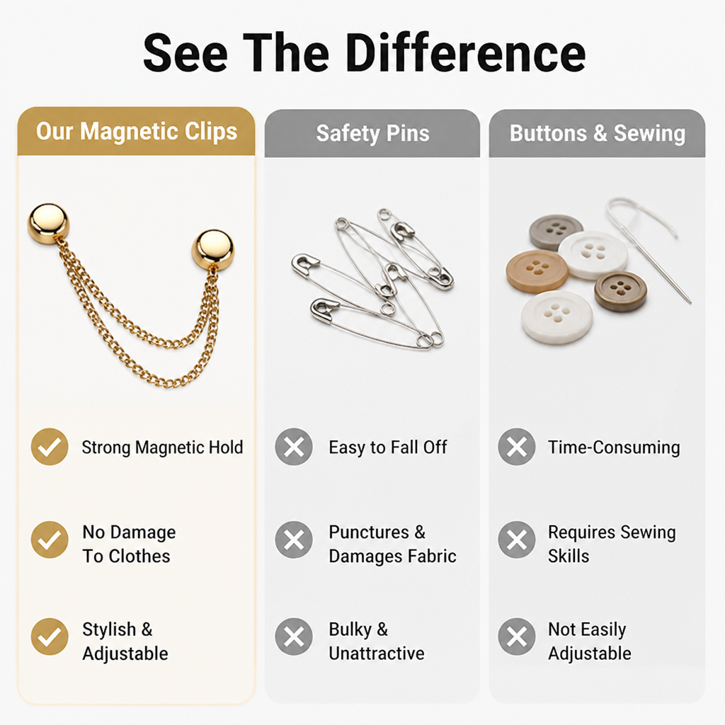MagnaStyle™ Magnetic Clothing Clips — Transform Your Fit Instantly for Confidence That Turns Heads