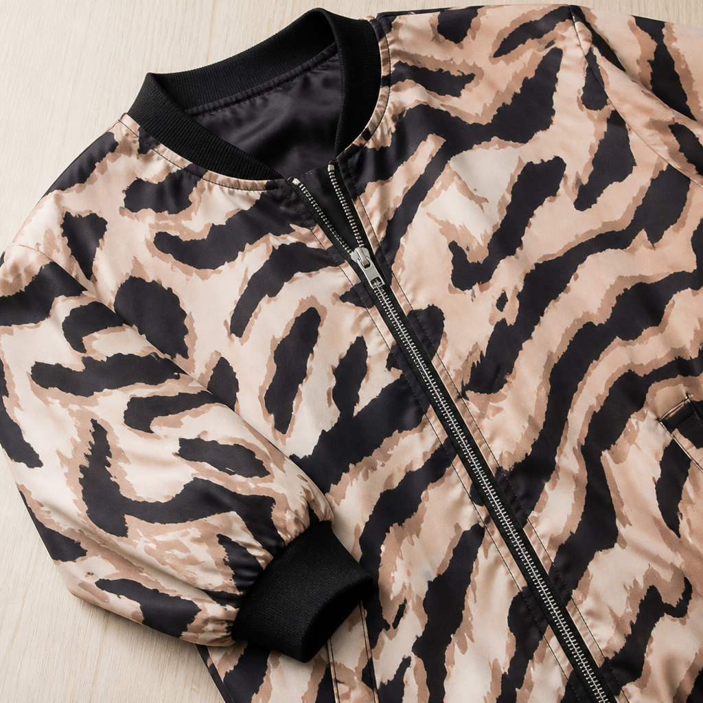 StriVibe™ Zebra Bomber Jacket — Unleash Bold Confidence with Feather-Light Fall Warmth