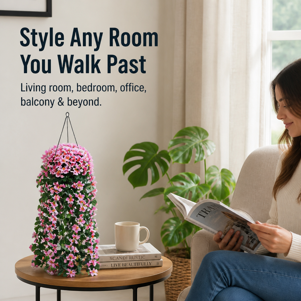 BlossomAura™ — Hang Real-Touch Blooms That Stay Bright Without a Drop of Water