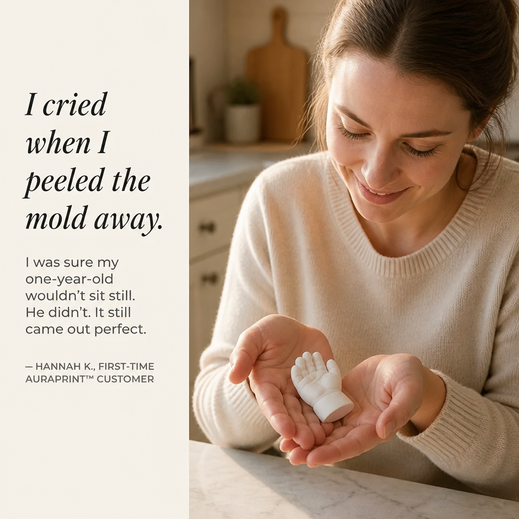 AuraPrint™ — Turn Your Family's Hands Into a Sculpture That Lasts Beyond the Camera Roll