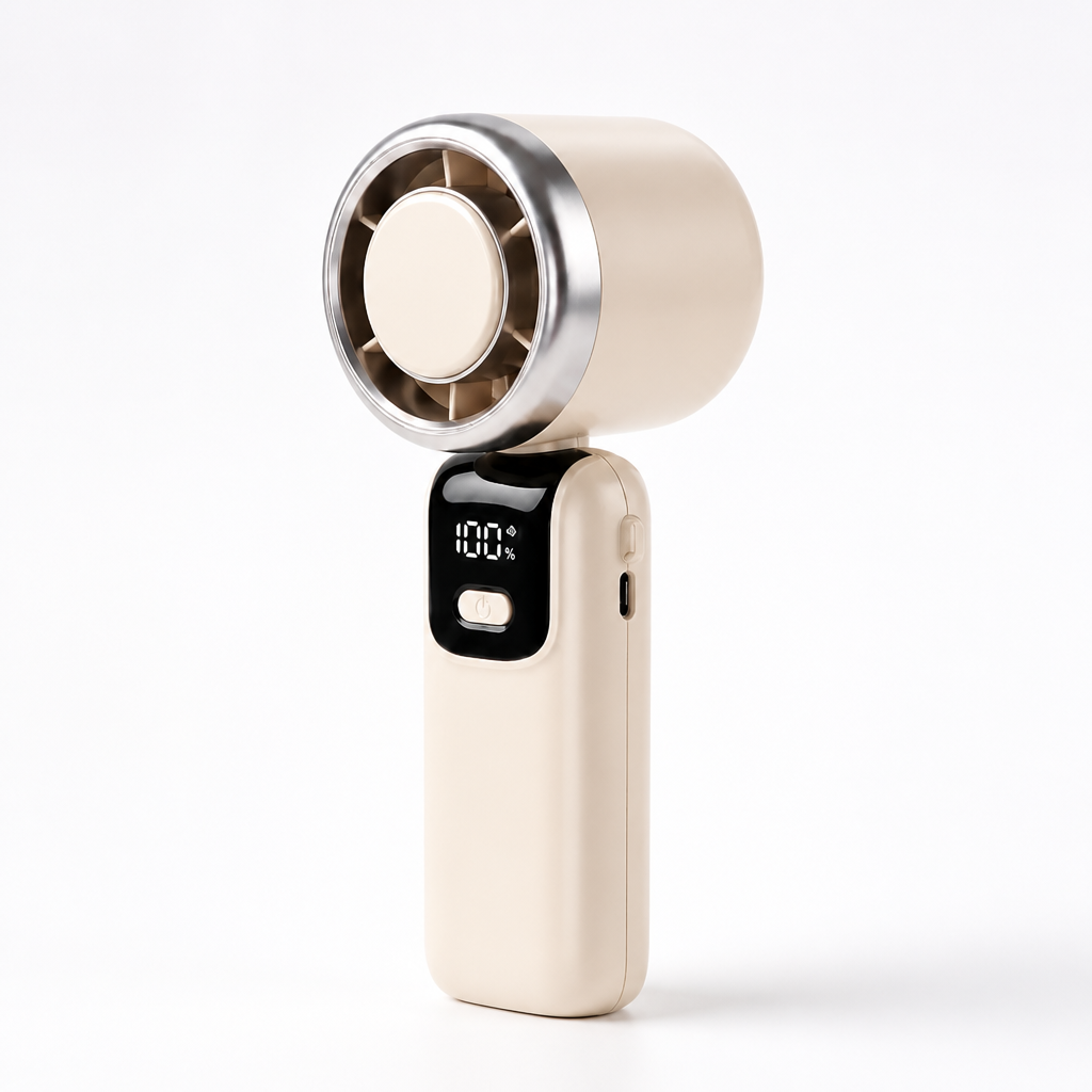 Integrated Cooling Plate & Adjustable-Speed Handheld Fan (Foldable)