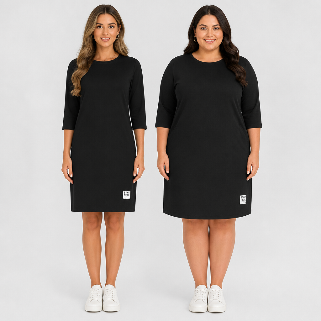 VelaFlow™ – Relaxed Crew-Neck Pocket Dress in Breathable Soft-Touch Fabric