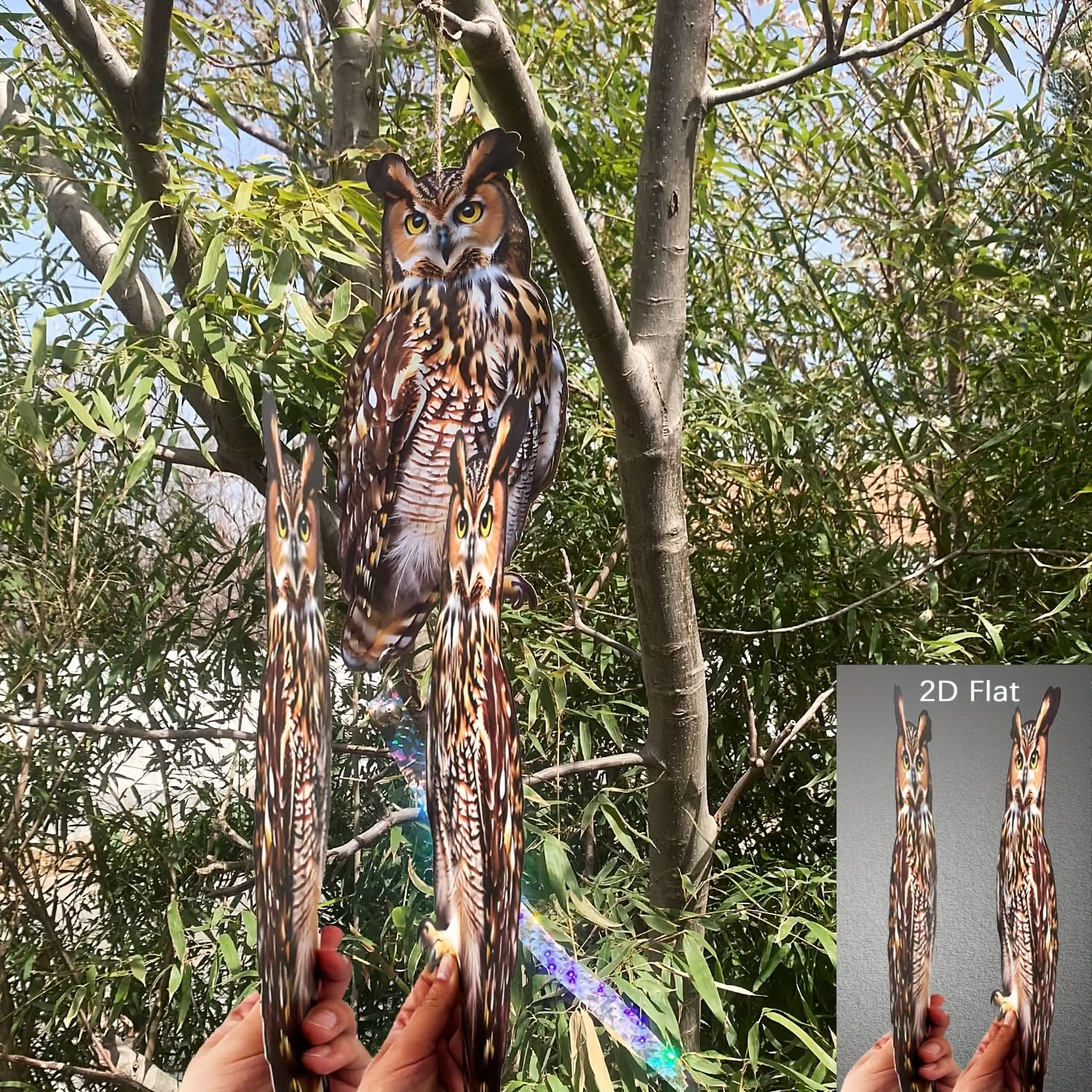 Outdoor Decorative Owl Decoy for Bird Deterrence