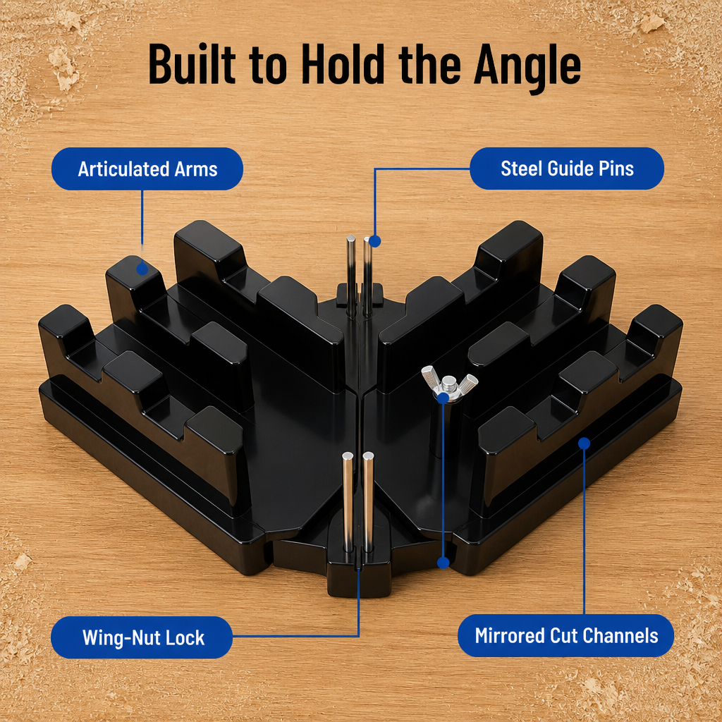 MiterMate™ — Achieve Tight Corner Joints Without the Miter-Saw Calculations