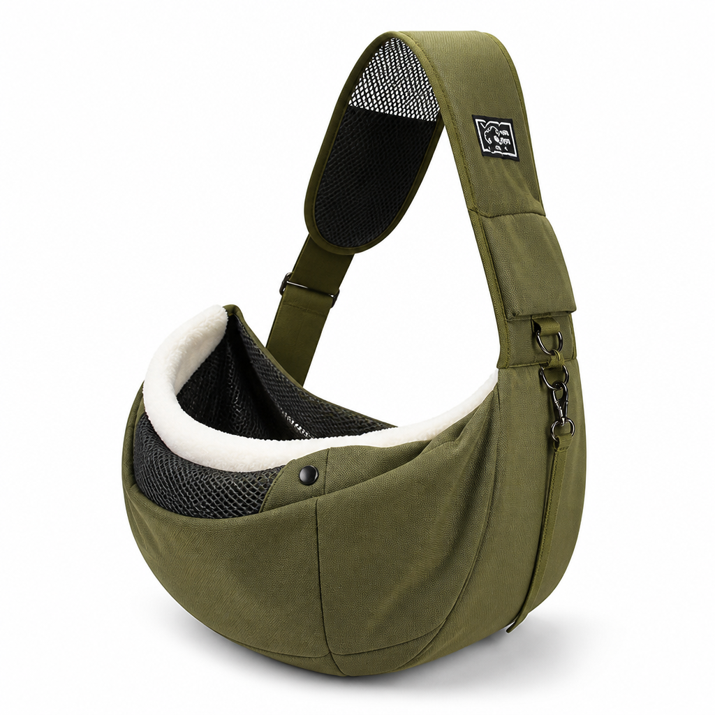 Breathable Mesh & Plush-Padded Pet Sling Carrier (Small Pets)