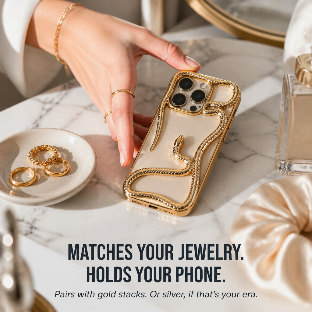 Serpentine Luxe™ — Sport Your iPhone as a Sculpted Jewelry Masterpiece