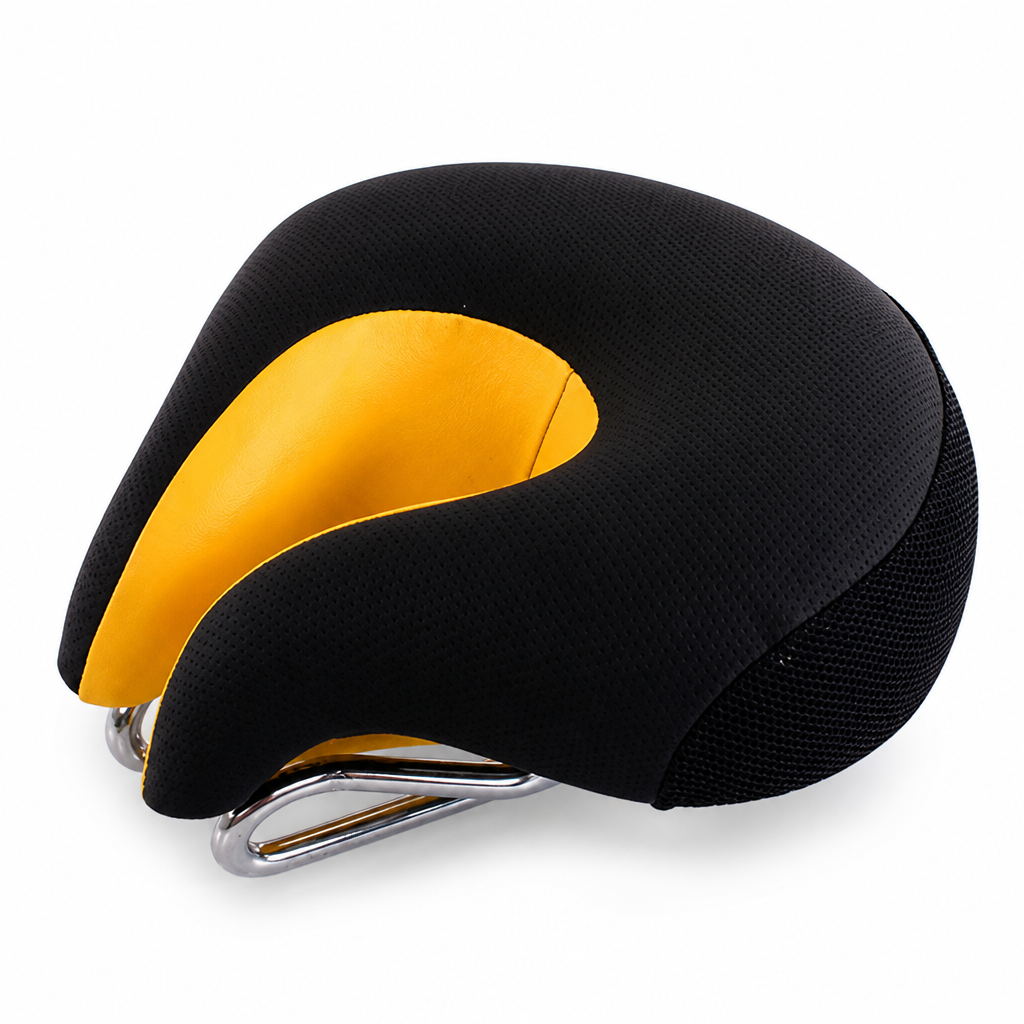 Noseless Ergonomic Spring-Suspended Mountain Bike Saddle (20 x 18 cm)