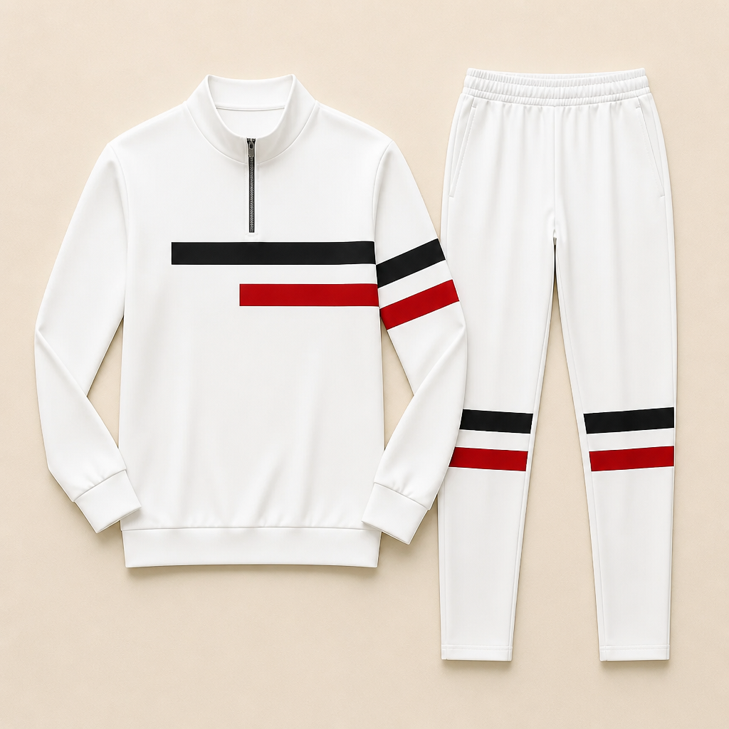 RevitaFit™ – Striking Color-Block Two-Piece Set with Half-Zip Mock Neck