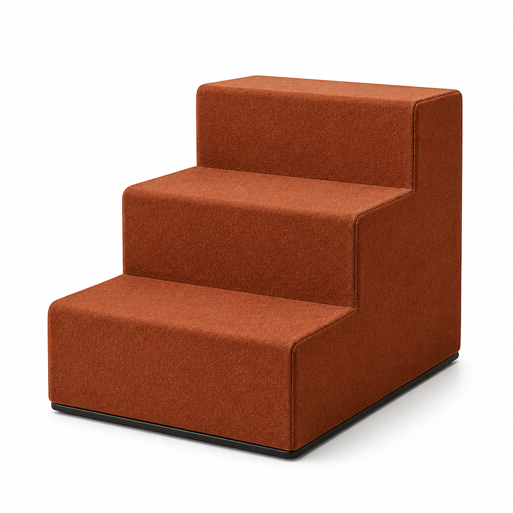 Non-Slip Velvet Foam Pet Stairs (3-Step)