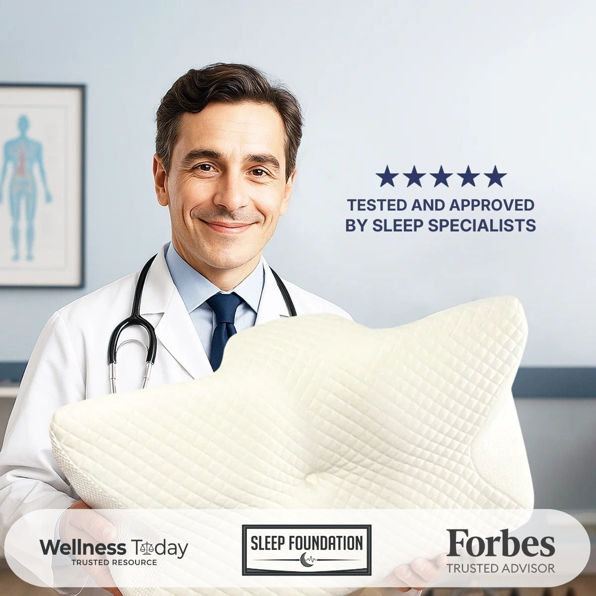 Memory Foam Contour Pillow for Neck Pain Relief – Orthopedic Design
