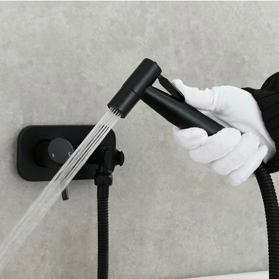 Portable Bidet Spray Gun with Adjustable Hot and Cold Water and Two Spray Settings, Durable Brass