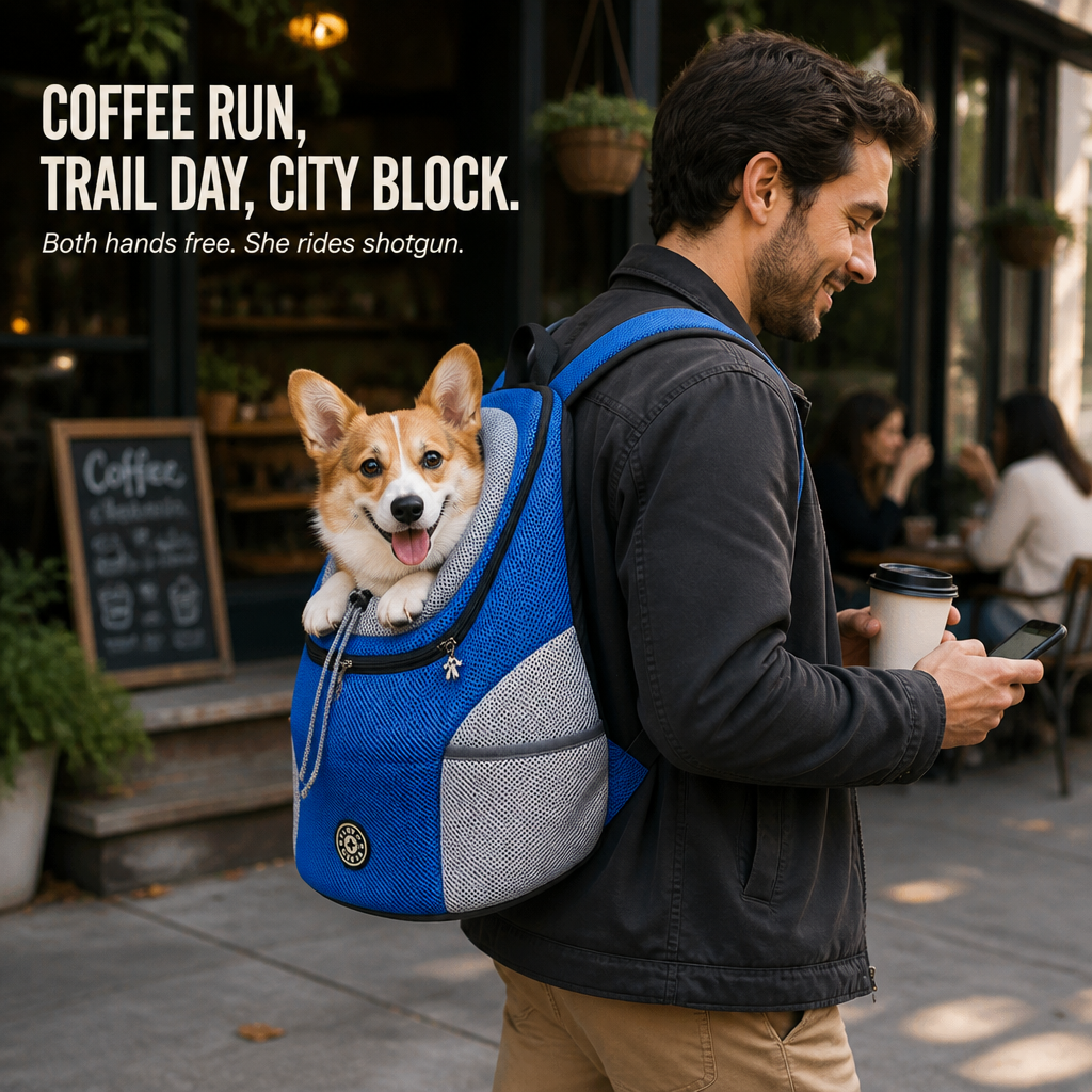 Tailmate™ — Hands-Free Small Dog Carrier for Every Walk, Hike & Errand