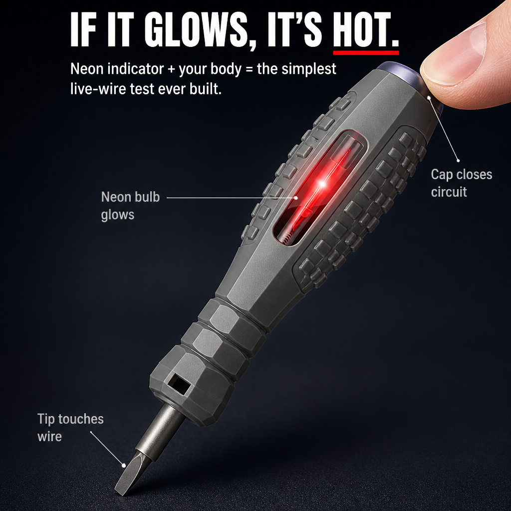 VoltGrip™ — Screw Fasteners and Detect Live Wires With a Single Pocket Tool