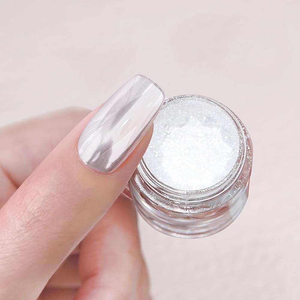 Chrome Silver Nail Powder for Mirror Finish – Transforms Any Polish