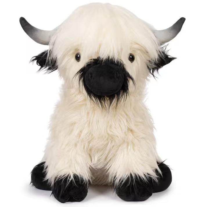 Jumbo Plush Toy of White and Black Highland Cow