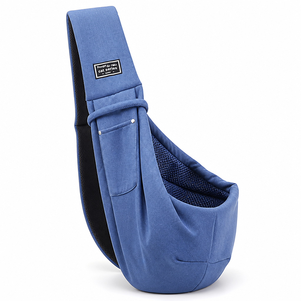 Breathable Mesh & Plush-Padded Pet Sling Carrier (Small Pets)