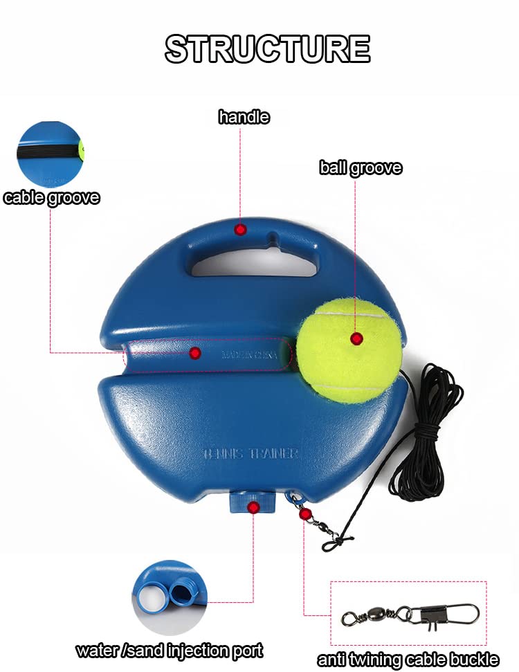 Solo Practice Rebound System for Tennis Training