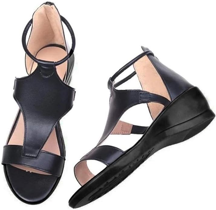 Strappy Wedge Sandals with Comfortable Footbed
