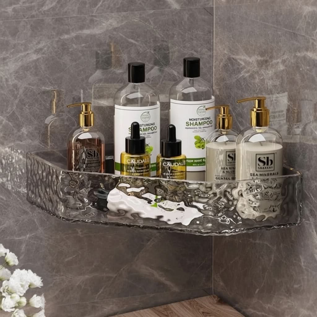 Bathroom Shelf Organizer with Corner Glacier Design