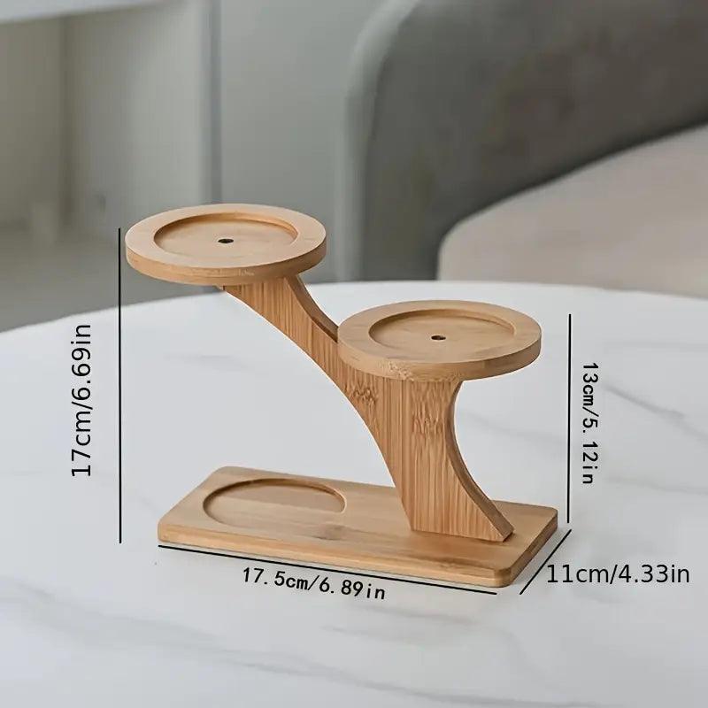 Two-Tier Bamboo Plant Stand with Adjustable Shelf Heights