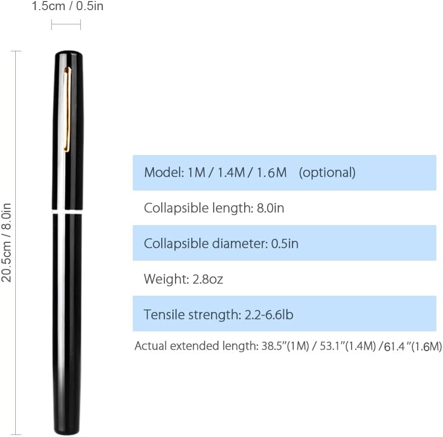 Telescopic Travel Fishing Rod and Reel Set – Compact Pen-Style Kit for Camping and Boating