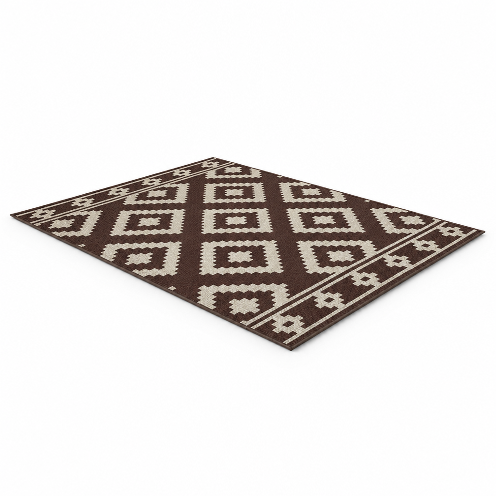 Weatherproof UV-Resistant Geometric Outdoor Rug