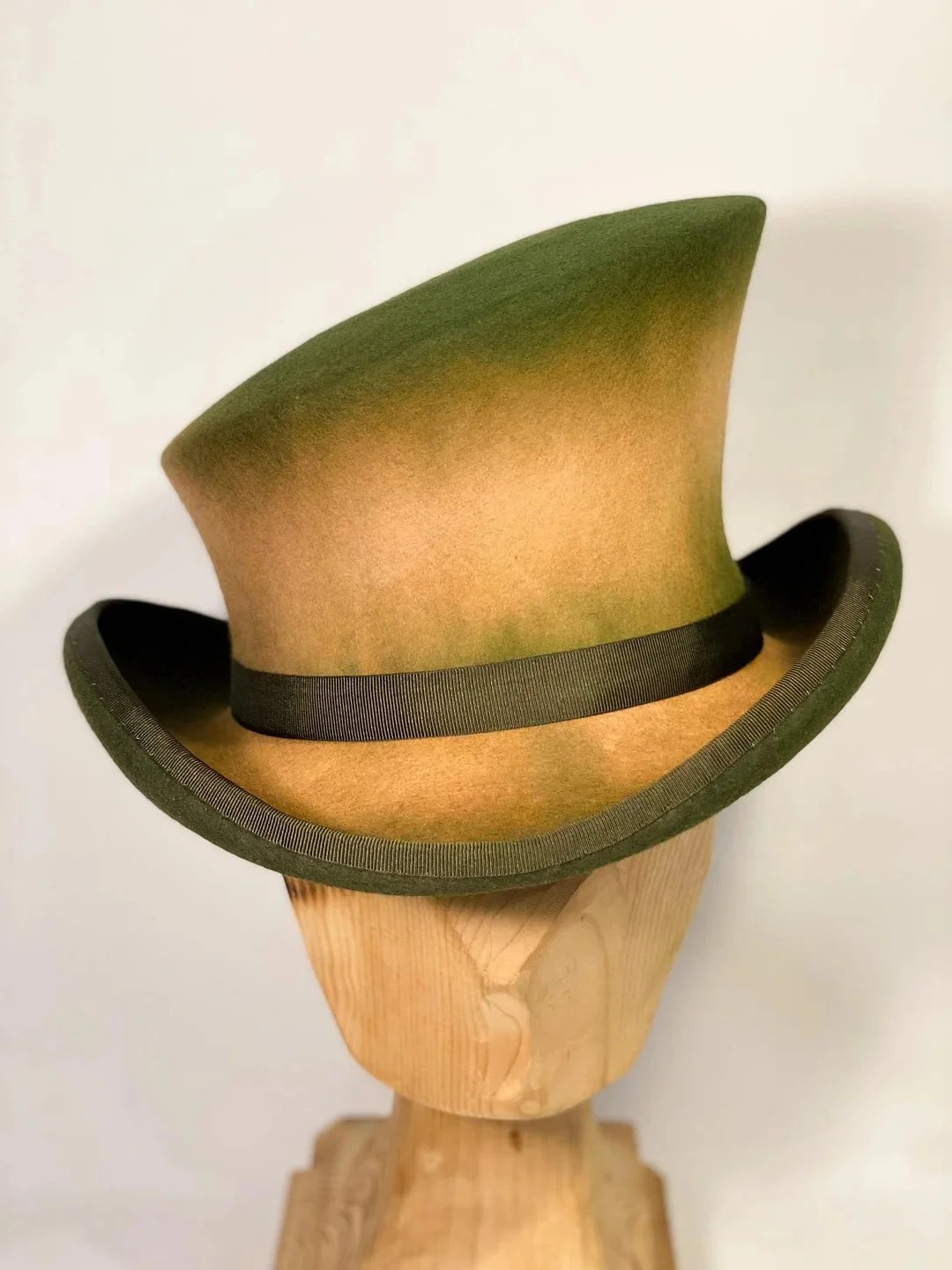 Asymmetrical Hand-Sewn Wool Cylinder Hat