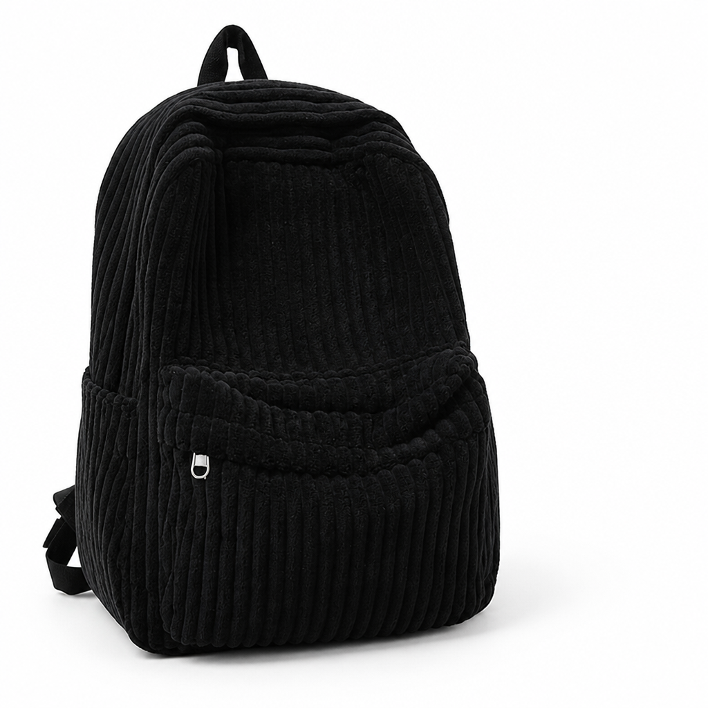 Durable Corduroy Multi-Pocket Backpack (Tablet Sleeve)